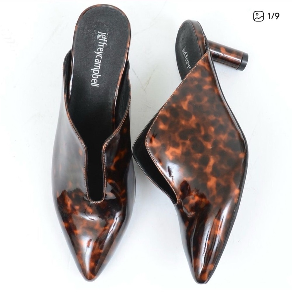 Jeffrey Campbell Womens Size 7.5 Saltaire Brown Tortoise Pointy Toe Mule